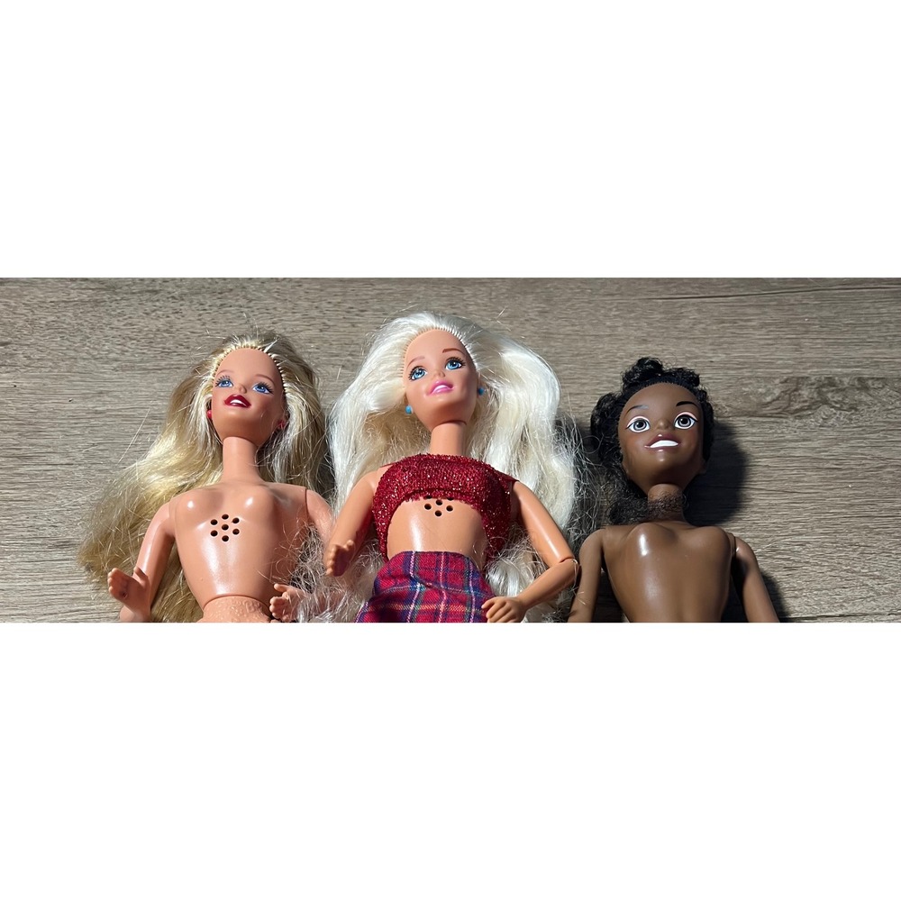 Lot of 3 Barbie  Blonde Brunette Mixed Race‎ for Kids Play Dolls TLC 1 Wrks